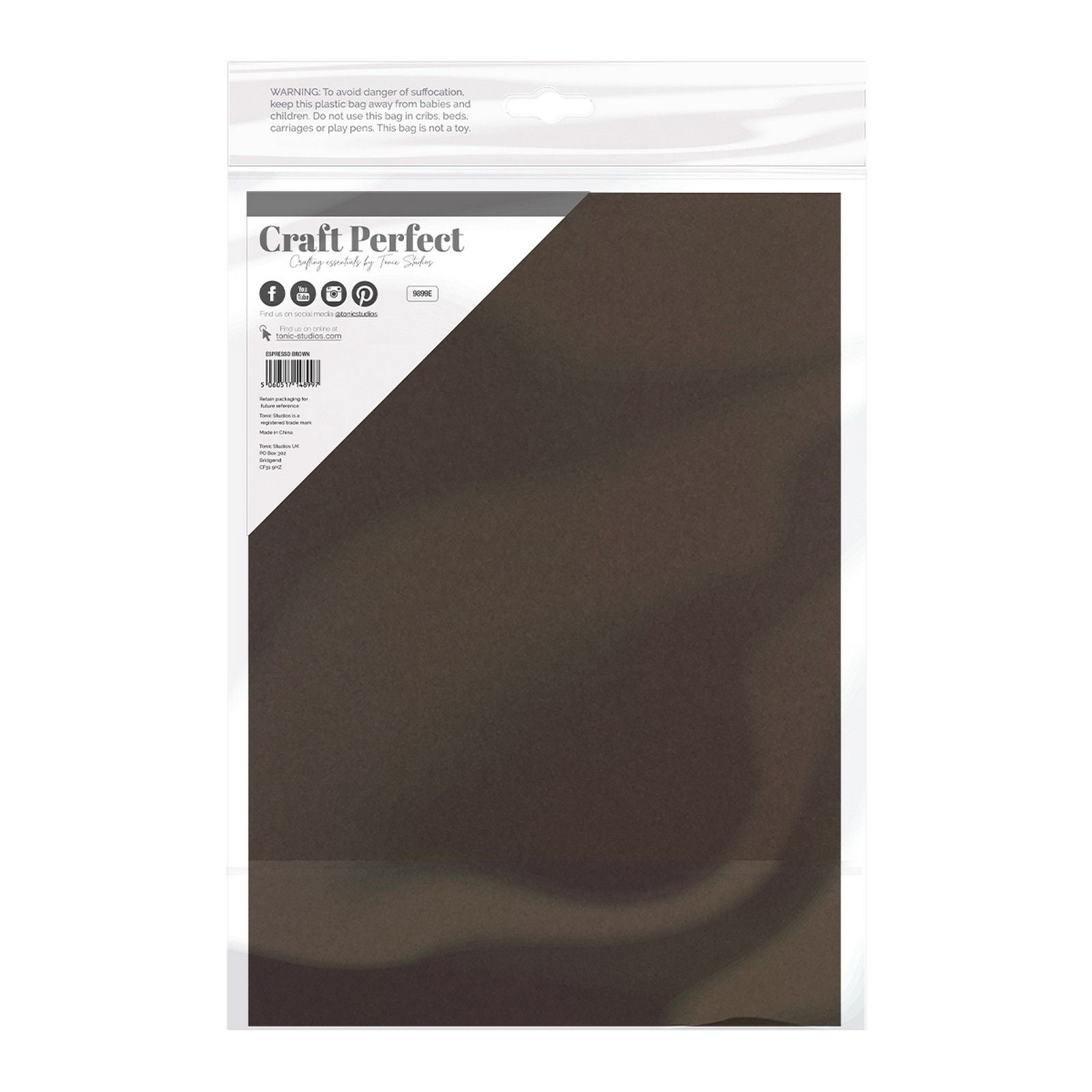 Craft Perfect von Tonic Studios Craft Perfect • glatter Karton, A4, 240 g, Espressobraun, 5 Stück