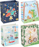 Sans Marque Geschenktüte für Kinder mit Henkel - Geschenktüte für Geschenke - Geschenktüte aus Papier mit Tierillustrationen - Geschenkverpackung für Geburtstag oder Kinderparty - 1 zufällige Variante