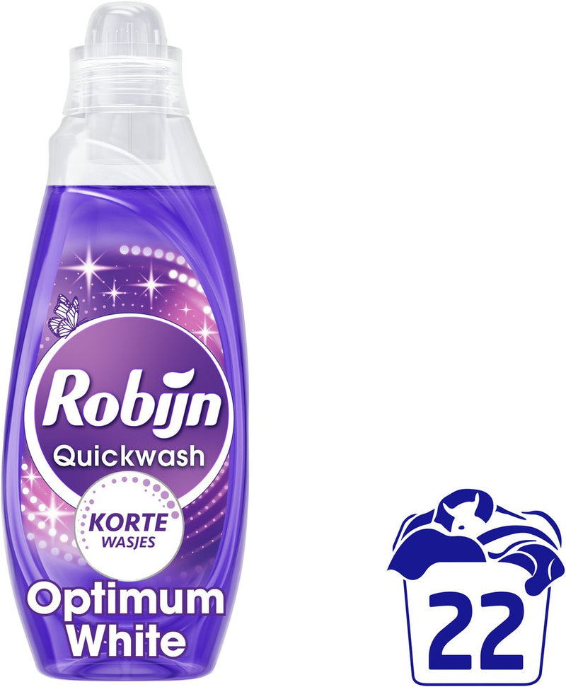 Robijn Quickwash – Flüssigwaschmittel – Optimum White – 22 Wäschen
