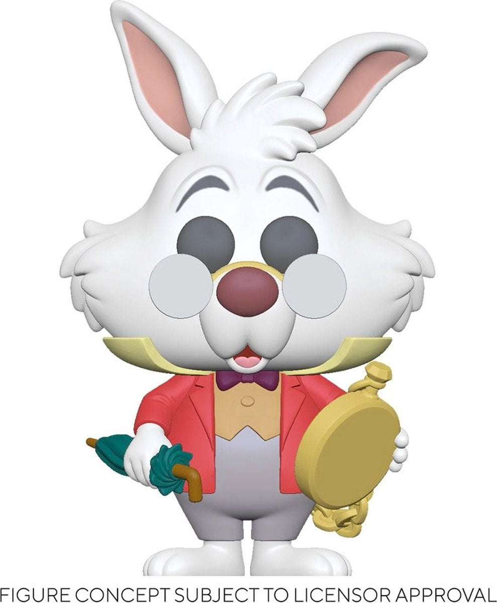 Disney Funko Alice im Wunderland – Pop! Weißes Kaninchen mit Uhr, 9 cm große Sammelfigur – mehrfarbig