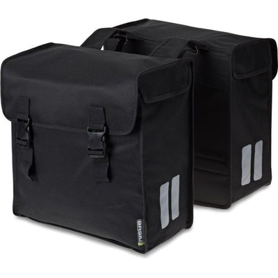 Basil Mara XL doppelte Fahrradtasche - 35L - wasserabweisend - reflektierend - schwarz