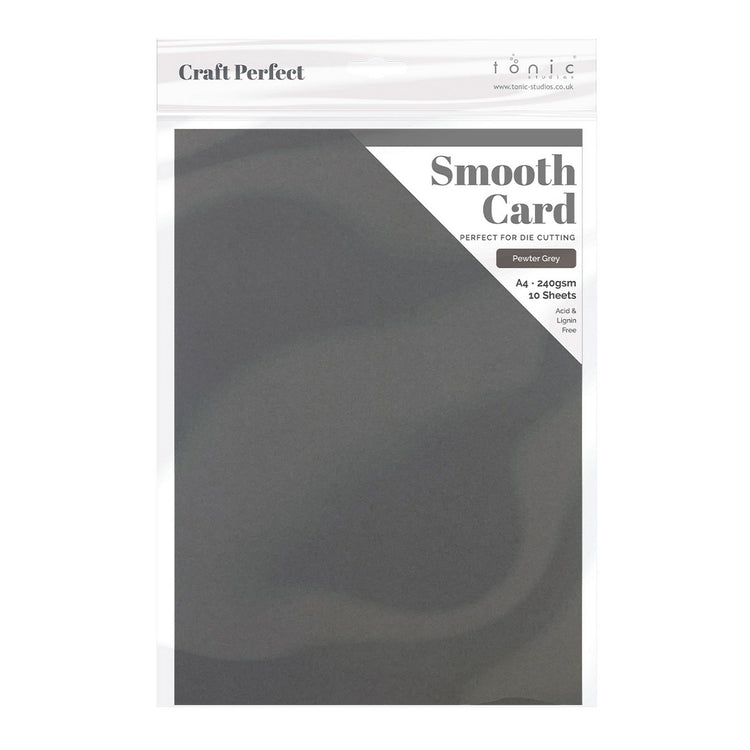 Craft Perfect von Tonic Studios Craft Perfect • Glatter Karton, A4, 240 g, Zinngrau, 5 Stück