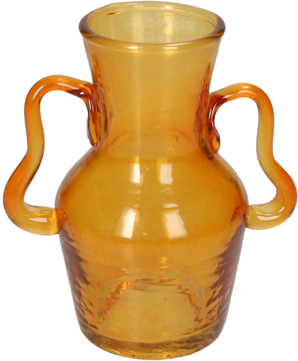HD Collection Vase aus Glas, bernsteinfarben, 11 x 11 x 13,5 cm
