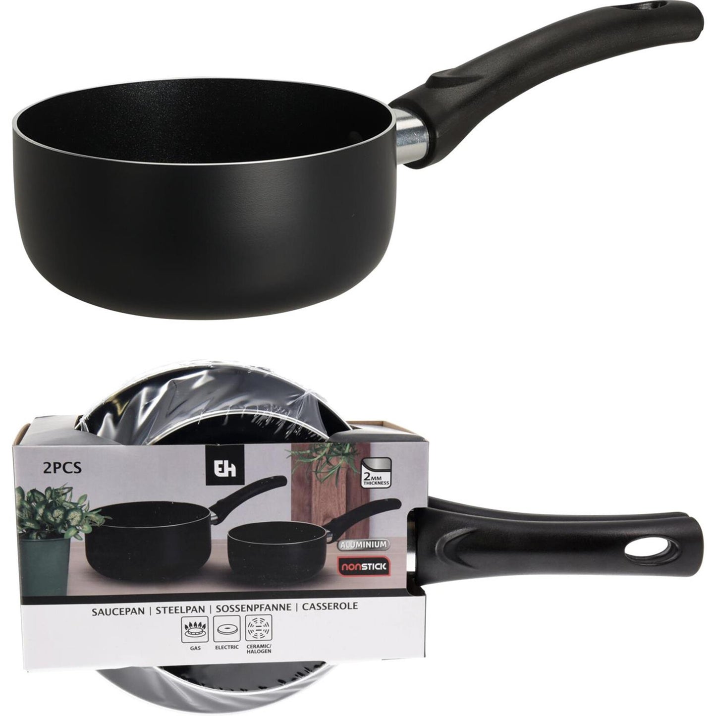 Excellent Houseware Kochtopf-Set aus Aluminium, 2-teilig