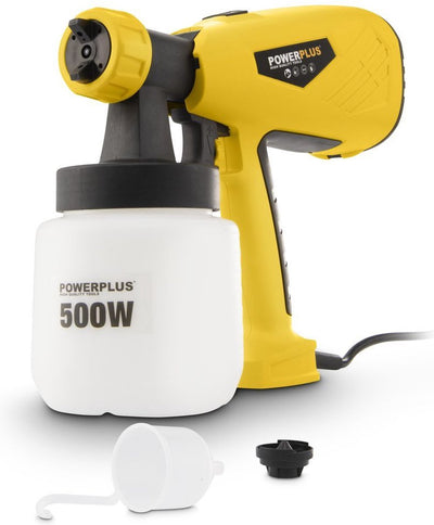 Powerplus elektrische Lackierpistole powx354 – 500 W Farbspritzpistole mit 800 ml – für Grundierung, Farbe, Lack, Öl und Beize