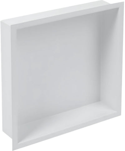 Plieger-Inbox-Einbaunische – mit Flansch – Edelstahl – 30 x 30 x 7,5 cm – weiß