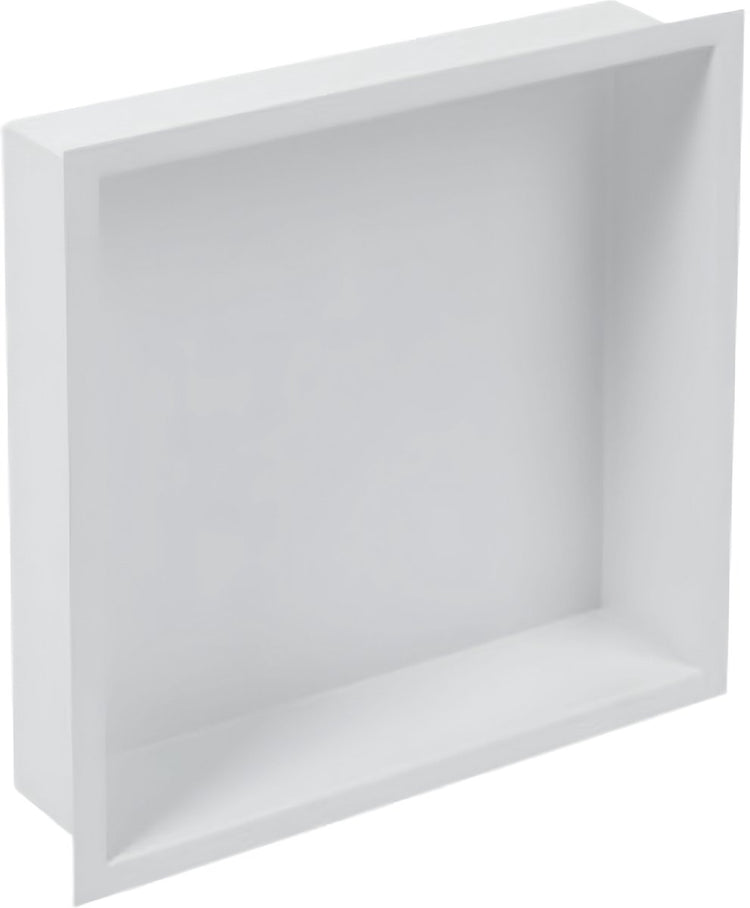 Plieger-Inbox-Einbaunische – mit Flansch – Edelstahl – 30 x 30 x 7,5 cm – weiß