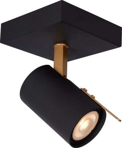 Lucide Grony – Deckenstrahler (Deckenleuchte) – LED dimmbar bis warm – GU10 – 1 x 5 W, 2200 K, 3000 K, Schwarz