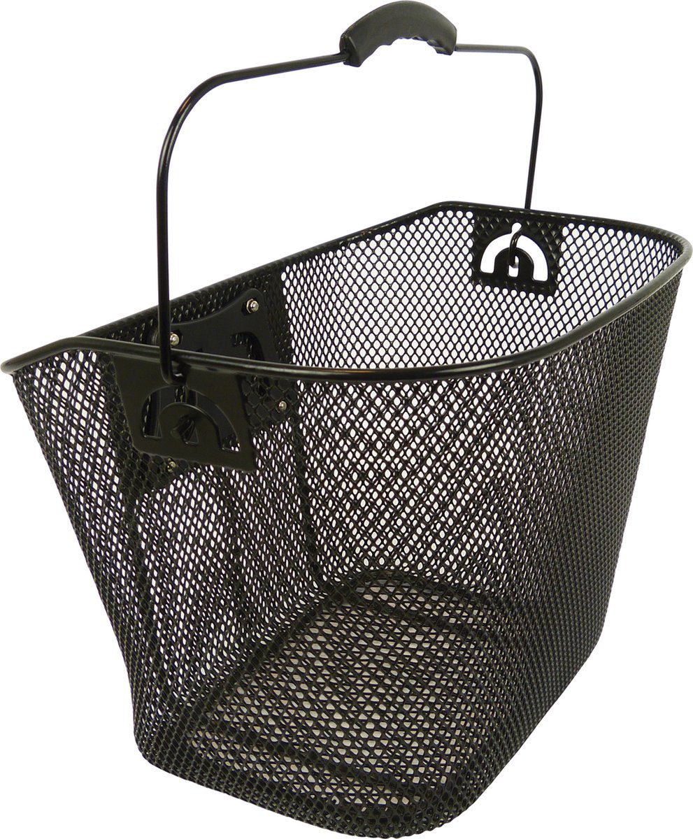 Dresco Fahrradkorb aus Stahl, feinmaschig, schwarz