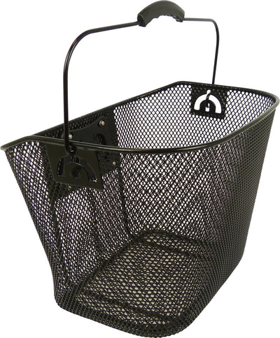 Dresco Fahrradkorb aus Stahl, feinmaschig, schwarz