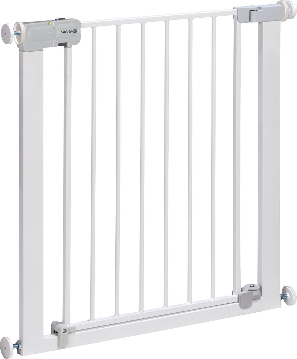 Safety 1st Treppenschutzgitter mit automatischer Schließung – 73 bis 80 cm – erweiterbar – Klemmmontage – Metall weiß