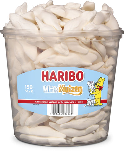 Haribo Schaumstoff weiße Mäuse (150 Stück)