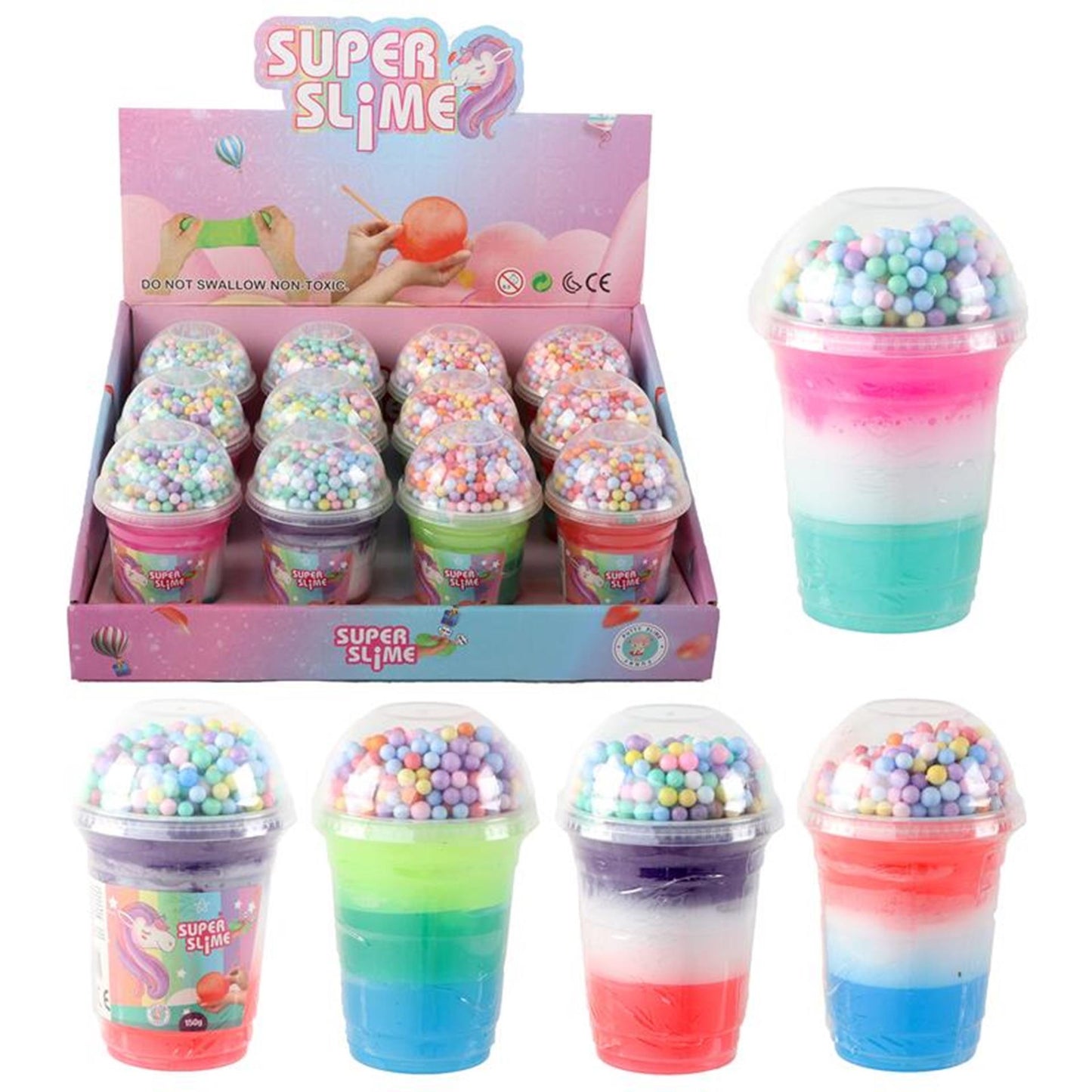 Superschleim mit Pixeln Einhorn 3-farbig