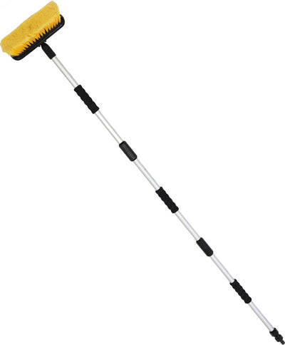 Protecton Waschbürste – teilbarer Aluminiumstiel – 110>165 cm – abschließbarer Wasseranschluss – Gardena-Anschluss – Gummigriffe