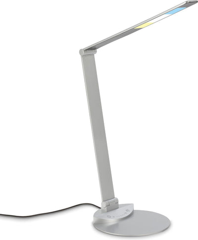 Briloner - LED Tischleuchte - Schreibtischleuchte - verstellbar - drehbar - Schreibtischleuchte - Touch, Farbtemperatur einstellbar, dimmbar, silberfarben