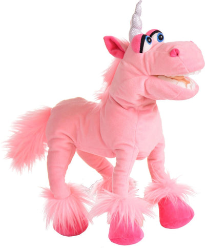 Living Puppets Handpuppe rosa Einhorn Bauchrednerpuppe Kinderparty