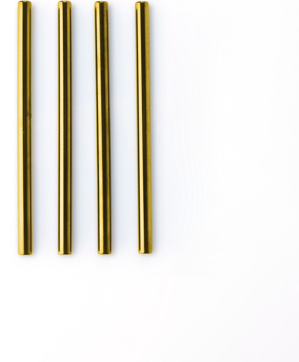Point-virgule – Cocktailstrohhalme – 4er-Set – Edelstahl – Gold – 14 cm