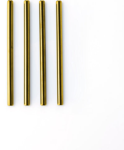 Point-virgule – Cocktailstrohhalme – 4er-Set – Edelstahl – Gold – 14 cm