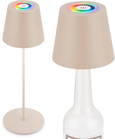 Briloner Calida – wiederaufladbare Tischleuchte – dimmbar – für drinnen und draußen – 3 in 1 – RGBW – IP44 – kabellos – höhenverstellbar – 36 x ø 10,5 cm – Beige
