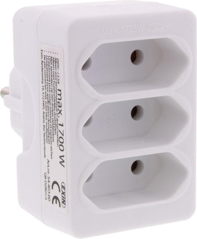 Q-Link-Verteilerstecker – 3-fach – Domino – Euro – Weiß