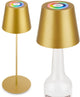 Briloner Calida – wiederaufladbare Tischleuchte – dimmbar – für drinnen und draußen – 3 in 1 – RGBW – IP44 – kabellos – höhenverstellbar – 36 x ø 10,5 cm – goldfarben