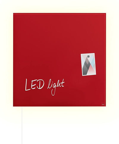 Sigel Glas-Magnettafel – Artverum – mit LED-Beleuchtung – 48 x 48 cm – rot – si-gl402