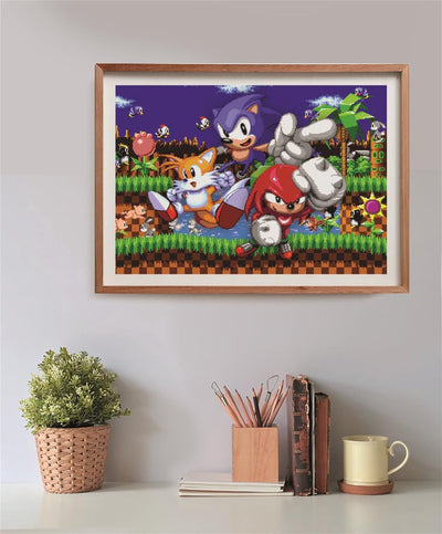 Clementoni Sonic 64 Bit – Puzzle 500 Teile Cubo – Gaming-Puzzle in Aufbewahrungsbox – Spielzeug für Erwachsene ab 14 Jahren