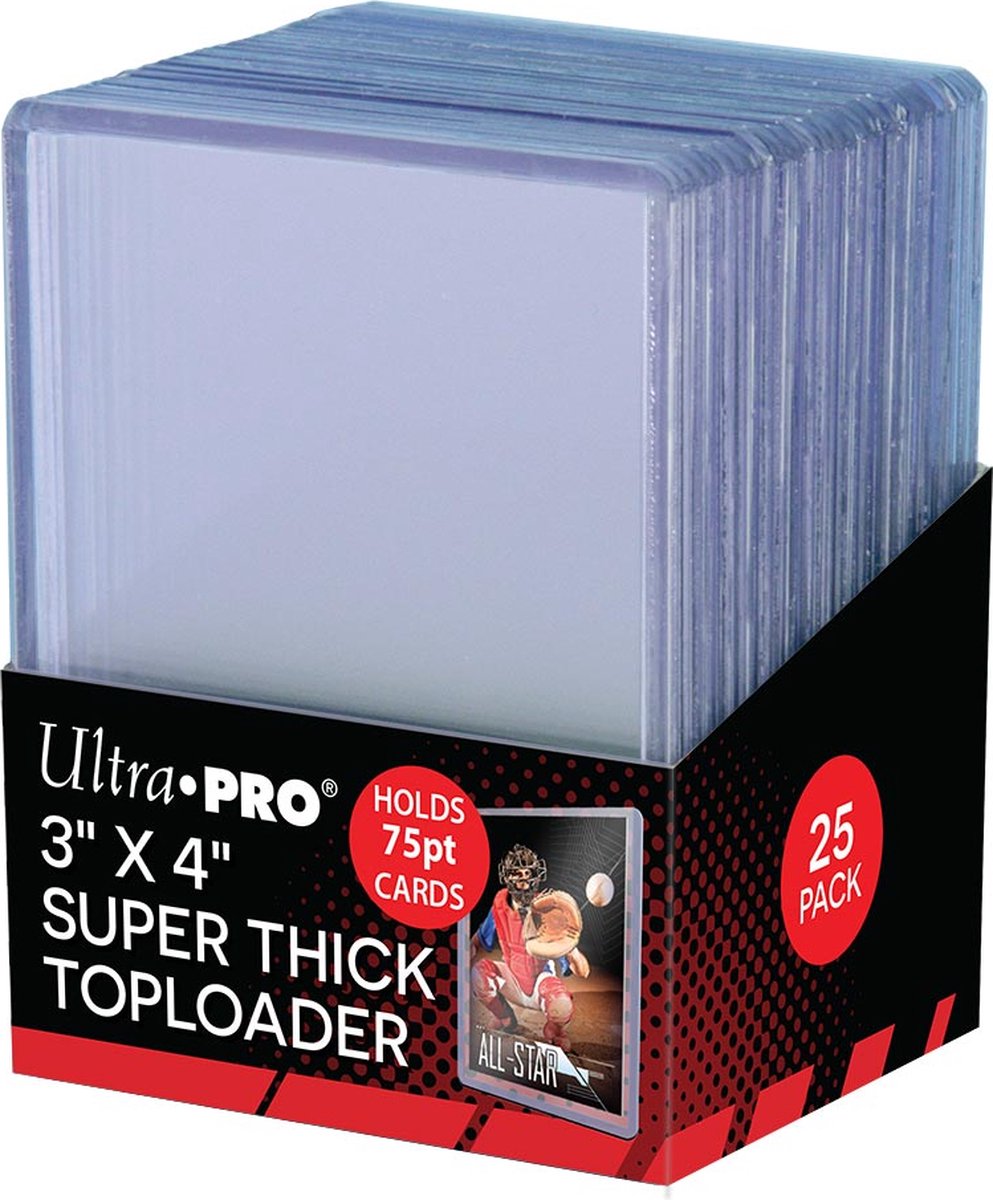 Ultrapro Ultra Pro – Standard-Kartenschutzhüllen Toploader, transparent und superdick, 25 Stück (63 x 88 mm)