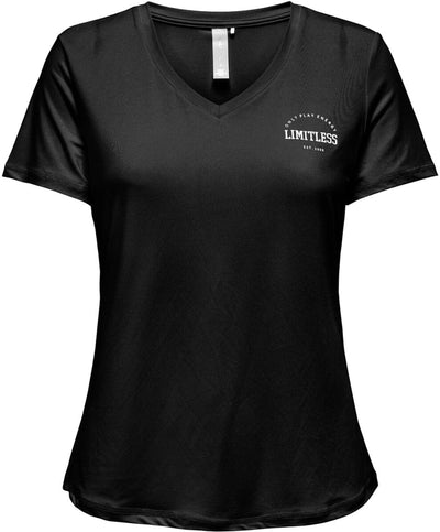 Only Play - Save Life vn ss reg Tee - Trainings-T-Shirt Kurzarm Damen - Schwarz, Weiß