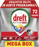 Dreft Platinum Plus Lemon Spülmaschinentabs – Anti-Matt-Technologie – 72 Stück
