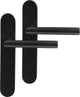Differnz-Türgriff auf Schild – Schwarz – Edelstahl – Amsterdam abgerundet 225 x 41 x 10 mm, blind schwarz
