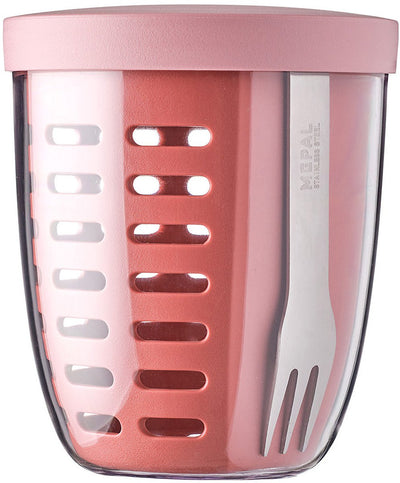Mepal - Ellipse Obst-Gemüsetopf - 600 ml - inkl. Gabel – leuchtendes Lila