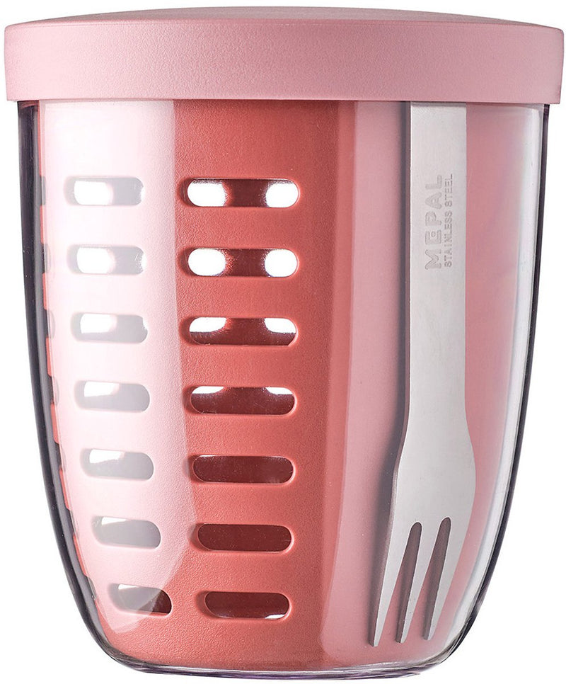 Mepal - Ellipse Obst-Gemüsetopf - 600 ml - inkl. Gabel – leuchtendes Lila