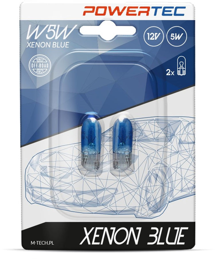 Powertec W5W 12V Standlichtbirnen – Xenonblau – 2er-Set