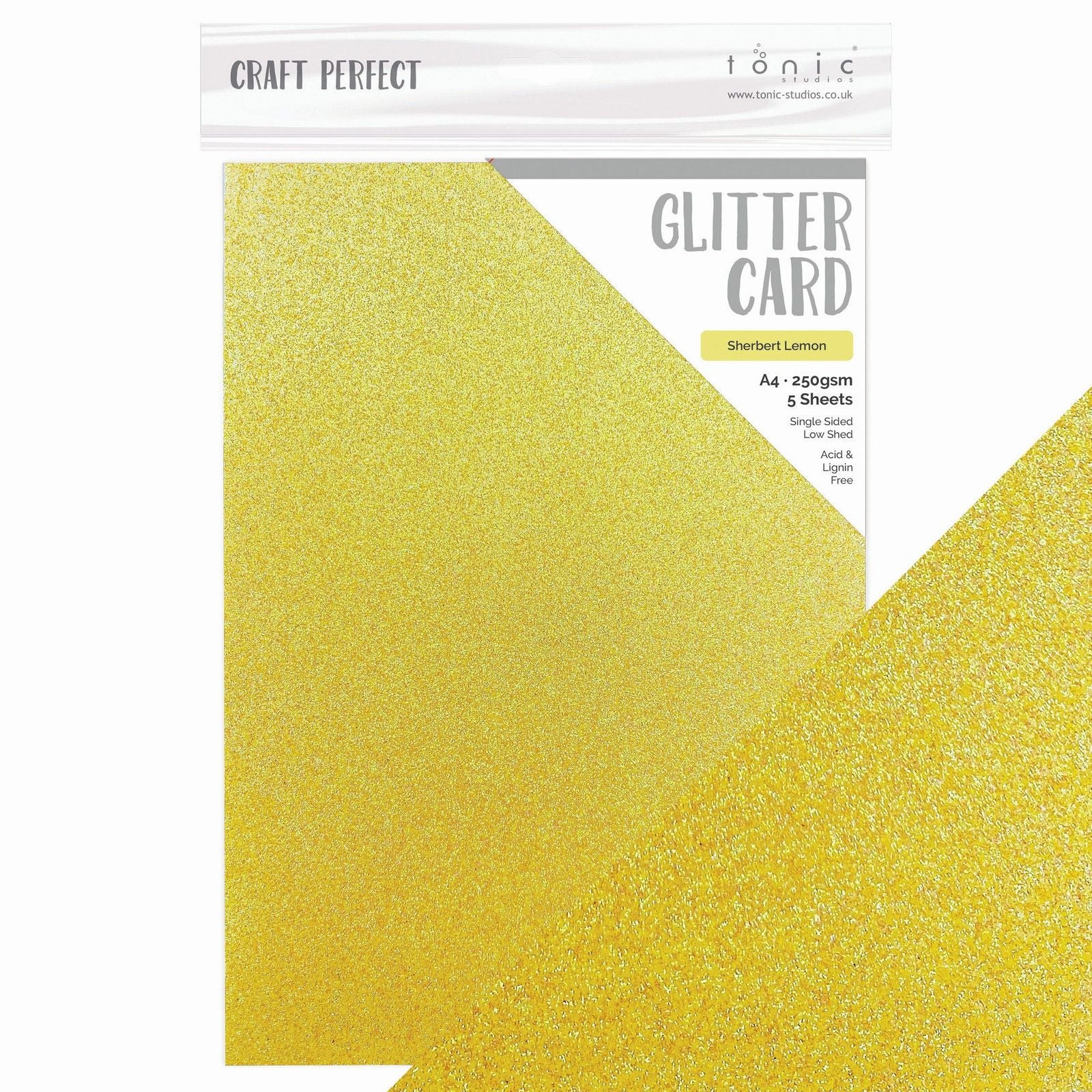 Craft Perfect von Tonic Studios Craft Perfect • Frühlingswiese-Glitzerkarte, Sherbert-Zitrone