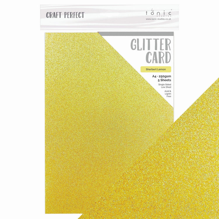 Craft Perfect von Tonic Studios Craft Perfect • Frühlingswiese-Glitzerkarte, Sherbert-Zitrone