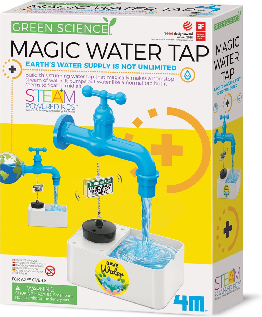 4m Wissenschaft und Spiele – Baue einen magischen Wasserhahn – Bausatz – Kidzlabs – Grüne Wissenschaft – 5+