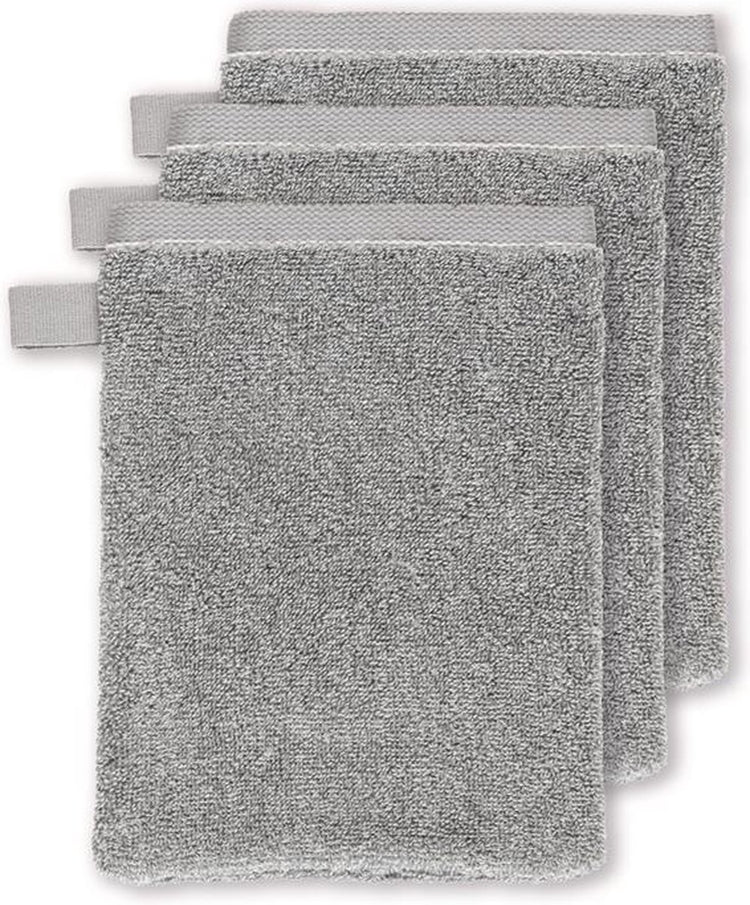 Vtwonen Groove 3er Set Waschlappen - Anthrazit - 16 x 22 cm 3er Set