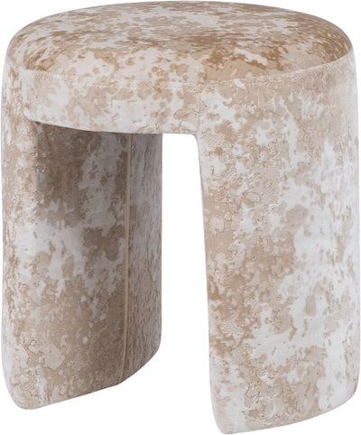 Woood Charlie Hocker gepolstert – gewebter Stoff – Beige – 47 x 45 x 45