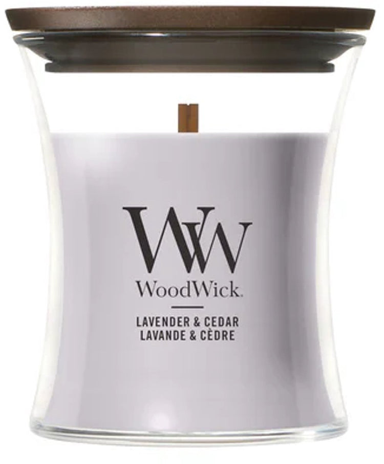 Woodwick Sanduhr – Lavendelzeder – Minikerze – 30 Brennstunden