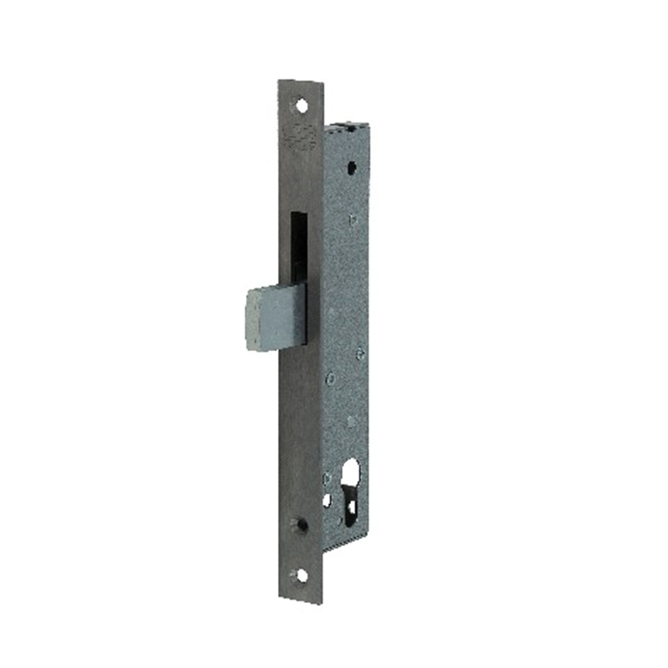 Nemef 9660 Drehriegelschloss | dm30mm | Frontplatte Edelstahl 24x245mm rechteckig | Schwenkriegel aus verzinktem Stahl | dr 1+2+3+4 - 9966207000