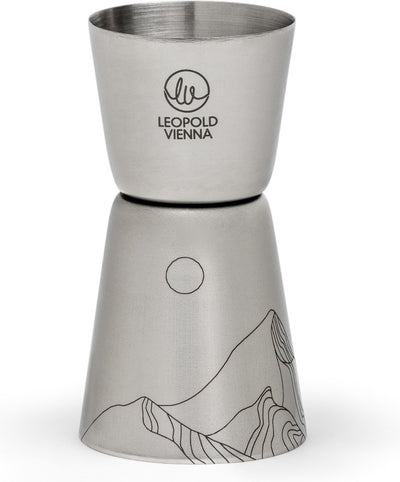 Leopold Wien – Barmaatje 20 40 ml Edelstahl-Messbecher – Pipette mit Lasergravur Bergen