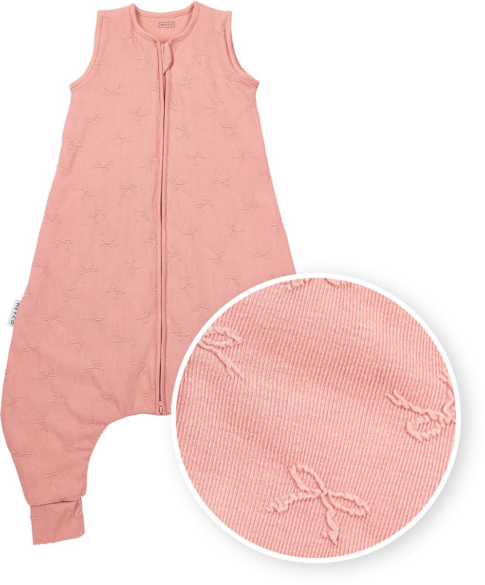 Meyco Baby Studio Collection Schlaf-Overall mit Schleife, Pullover – Rosa – 104 cm – 2,0 Tog