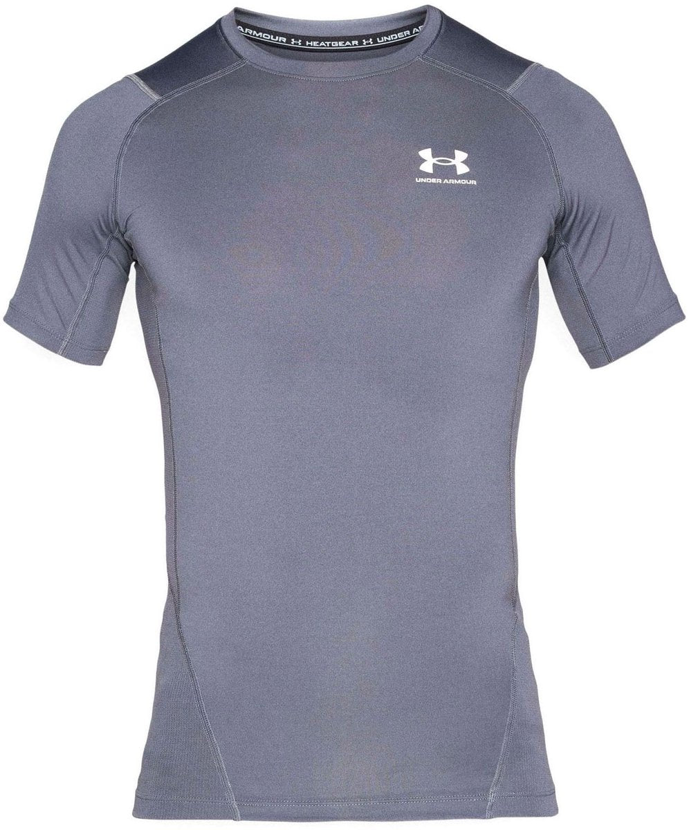 Under Armour UA HG Armour Comp SS-Gry Herren-Sportshirt – Castle Rock – Weiß