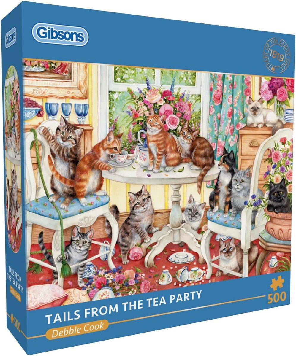 Gibsons – Tails from the Tea Party – Debbie Cook – 500 Teile – 48 x 34 cm – Puzzle für Erwachsene