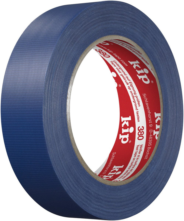 Kip 380 – Fineline-Gewebe-Klebeband – blau 30 mm x 50 m – sehr dünnes Fineline-Textilband für Putz- und Putzarbeiten im Innen- und Außenbereich – 70-Mesh-Polyestergewebe mit PE-Beschichtung und Acrylkleber – UV-Filter und temperaturbeständig bis 60 °C