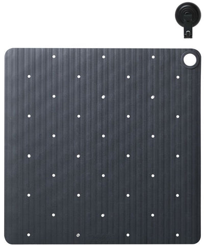 Sealskin Ribb - rutschfeste Duschmatte 55x55 cm - Anthrazit - inklusive schwarzem Haken