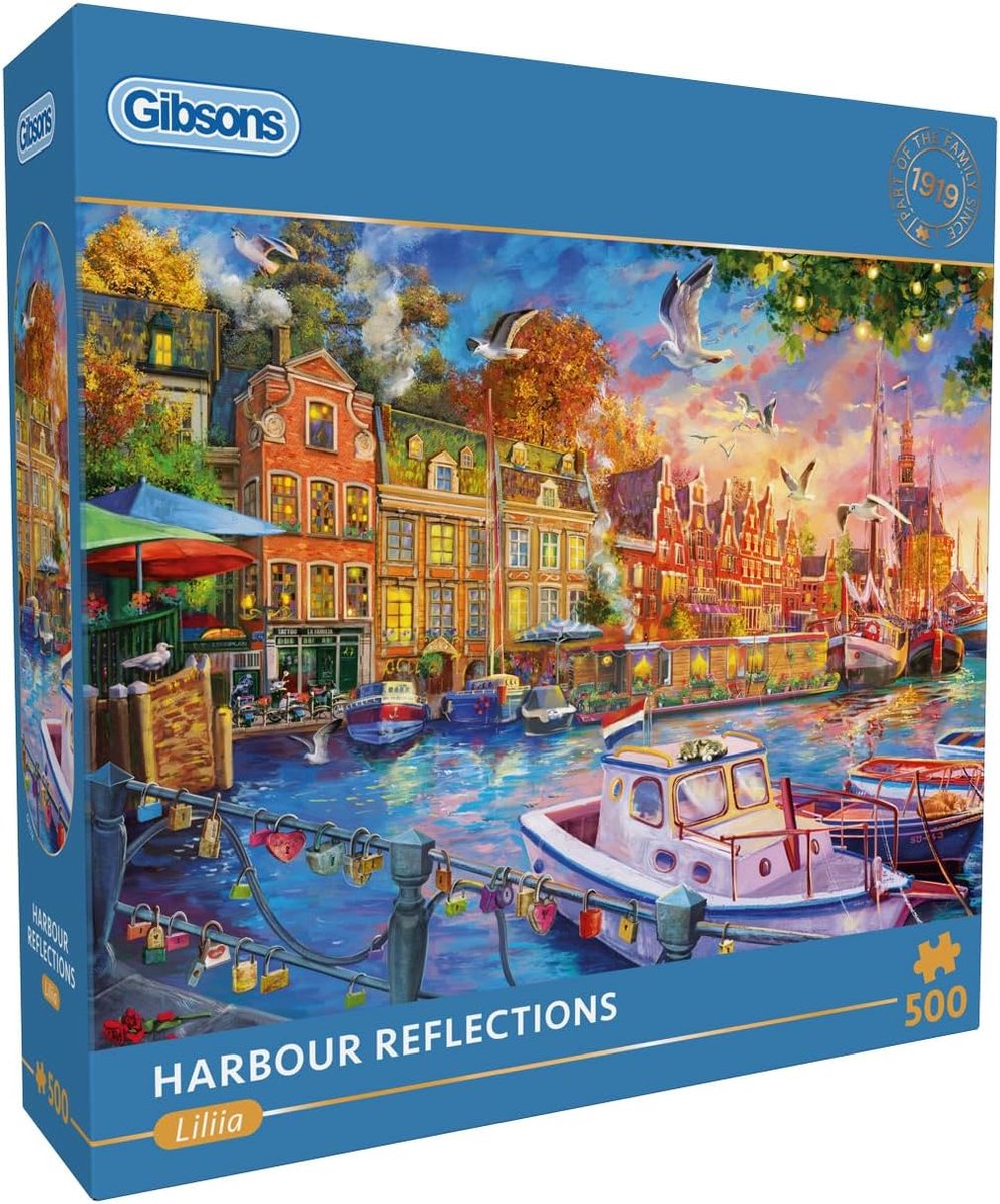 Gibsons – Hafenreflexionen – KI – 500 Teile – 48×34 cm – Puzzle für Erwachsene
