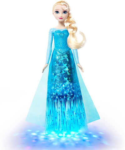 Mattel Disney Frozen singende Elsa-Modepuppe mit Lichtern und Musik, singt „Let it go“ in 4 Sprachen