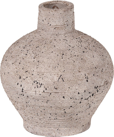 Holzdekorvase - Ton - Sand - 25x22x22